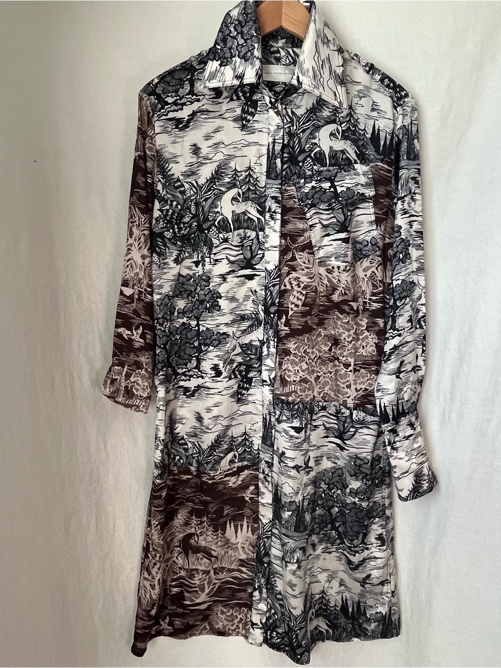 Victoria Beckham VVB Toile de Jouy Forest Deer Print Shift Mini Dress US 8 *EUC*